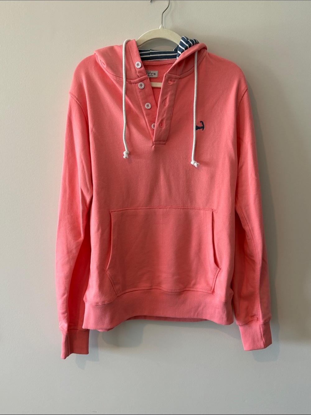 Cape Cod Crewneck Hoodie with Striped Hood Lining